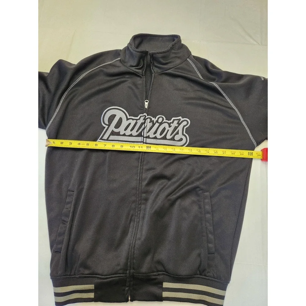 New England Patriots Jacket Mens LT Black NFL Football Full Zip NFL Team Apparel